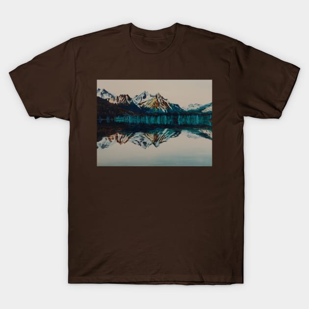 Mountains with reflections on the lake T-Shirt by Matt Starr Fine Art